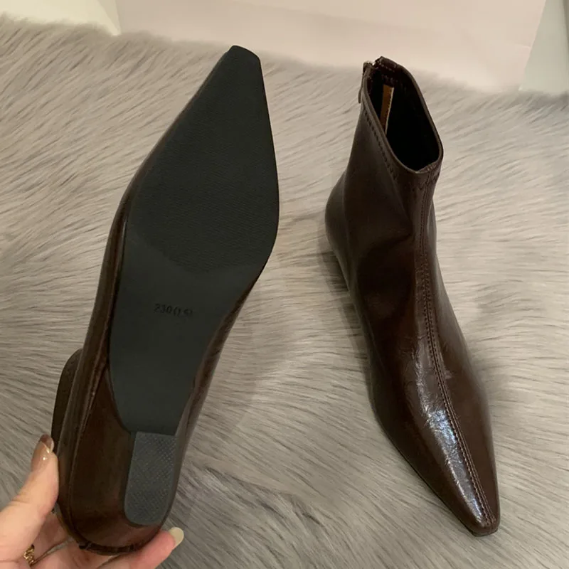 

2025 New Brand Women Leopard Sliver Ankle Boots Fashion Round Toe Square Low Heel Outdoor Dress Short Boat Dress Chelsea Boots