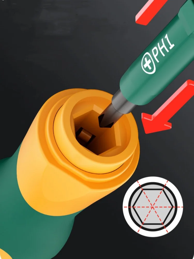 JUSTINLAU 18-in-1 Elektriker-Schraubendreher-Set mit Phillips- und Schlitzbits, stark magnetischen Spitzen und hochfesten Reparatur-Handwerkzeugen – Detail 4
