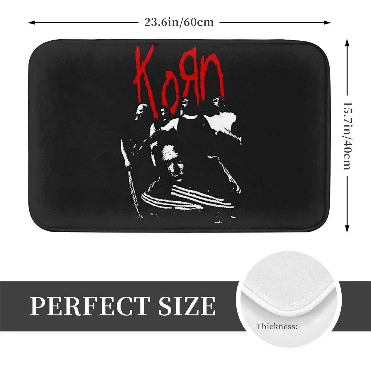 Korn Music Concert Rock Band World Tour Doormat Water oil proof Carpet Rug Kitchen Entrance Floor Mat for Bathroom Footpad Mats