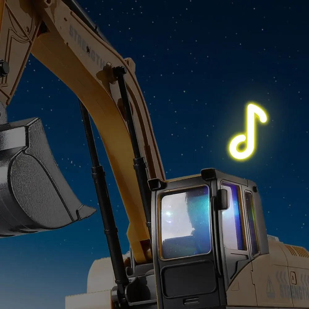 Plastic Alloy Remote Control Excavator 1:24 2.4Ghz 11 Channel Crawler Excavators Yellow Grey RC Excavator Children's Gift