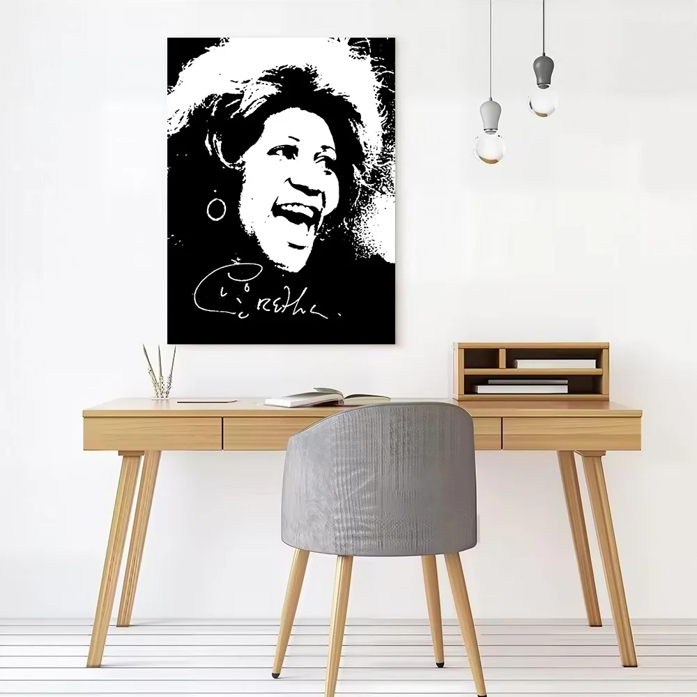 Aretha Franklin Canvas Wall Art Poster Custom Wall Paintings Personalized Photo Printing for Decor Living Room Decoration Mural