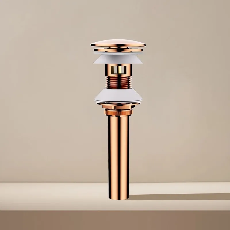 

Brass Rose Gold Basin Sink Pop Up Drain Brass Brushed Gold Drain Plug Gold Bathroom Sink Drain With and Without Overflow