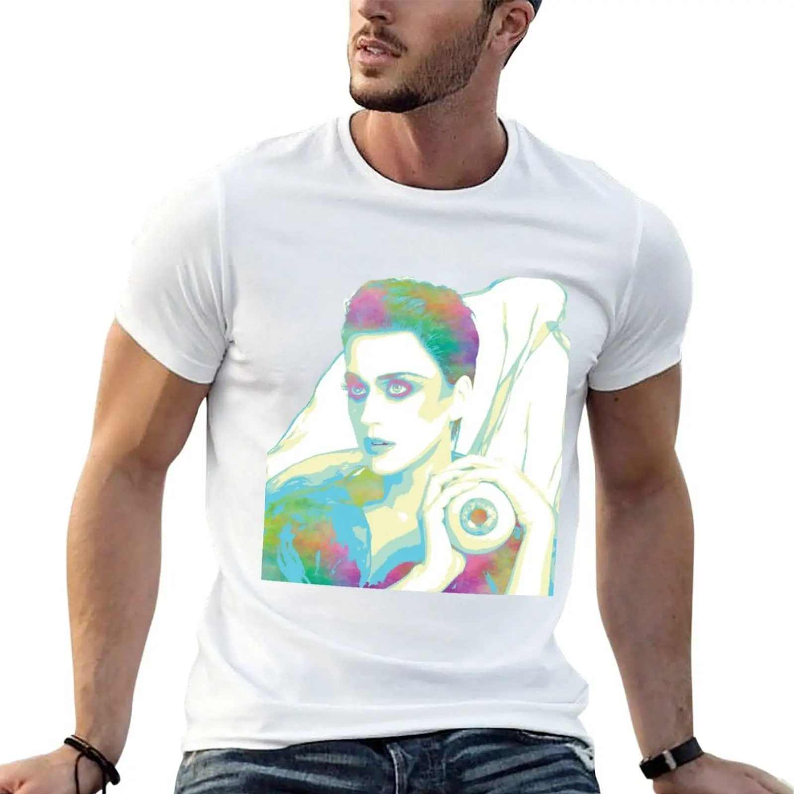 Katy Perry — T-shirt Colorful Witness Type A, T-shirt en coton à manches courtes, décontracté et tendance