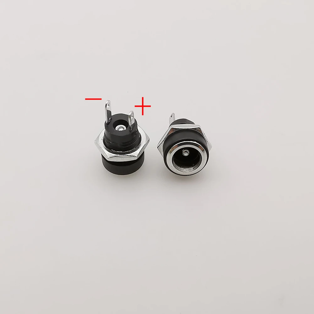10Pcs DC Jack Plug 5.5x2.1mm DC Power Male Female Socket Nut Panel Mount Connector Adapter for Power Ports Repair DIY Project
