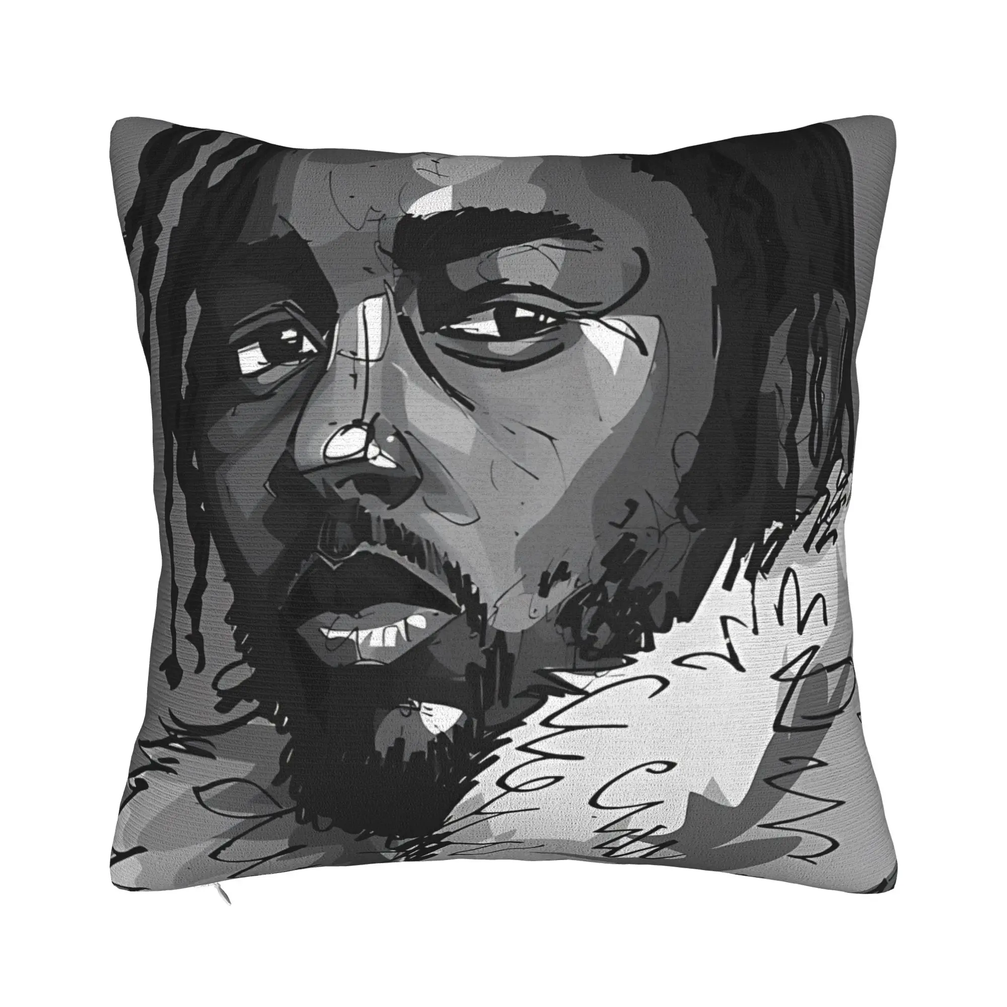 Kendrick Lamar Cartoon For Porch Patio Couch Sofa Living Room Outdoor Pillowcases Kendrick Lamar Pillow Cover Zipper Closure