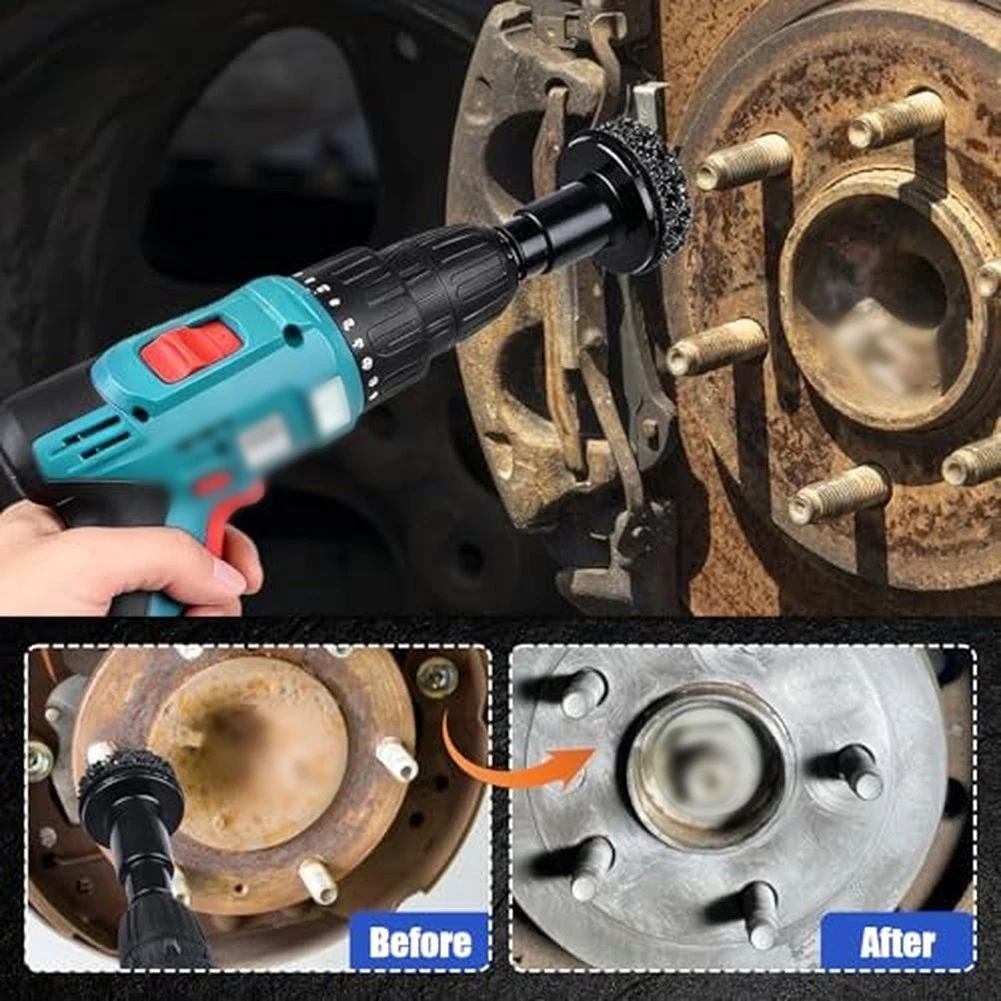 Wheel-Hub Cleaning Kit Inner Rim Cleaner Tool Brake-Hub Cleaning Kit For Power Drill 1/2