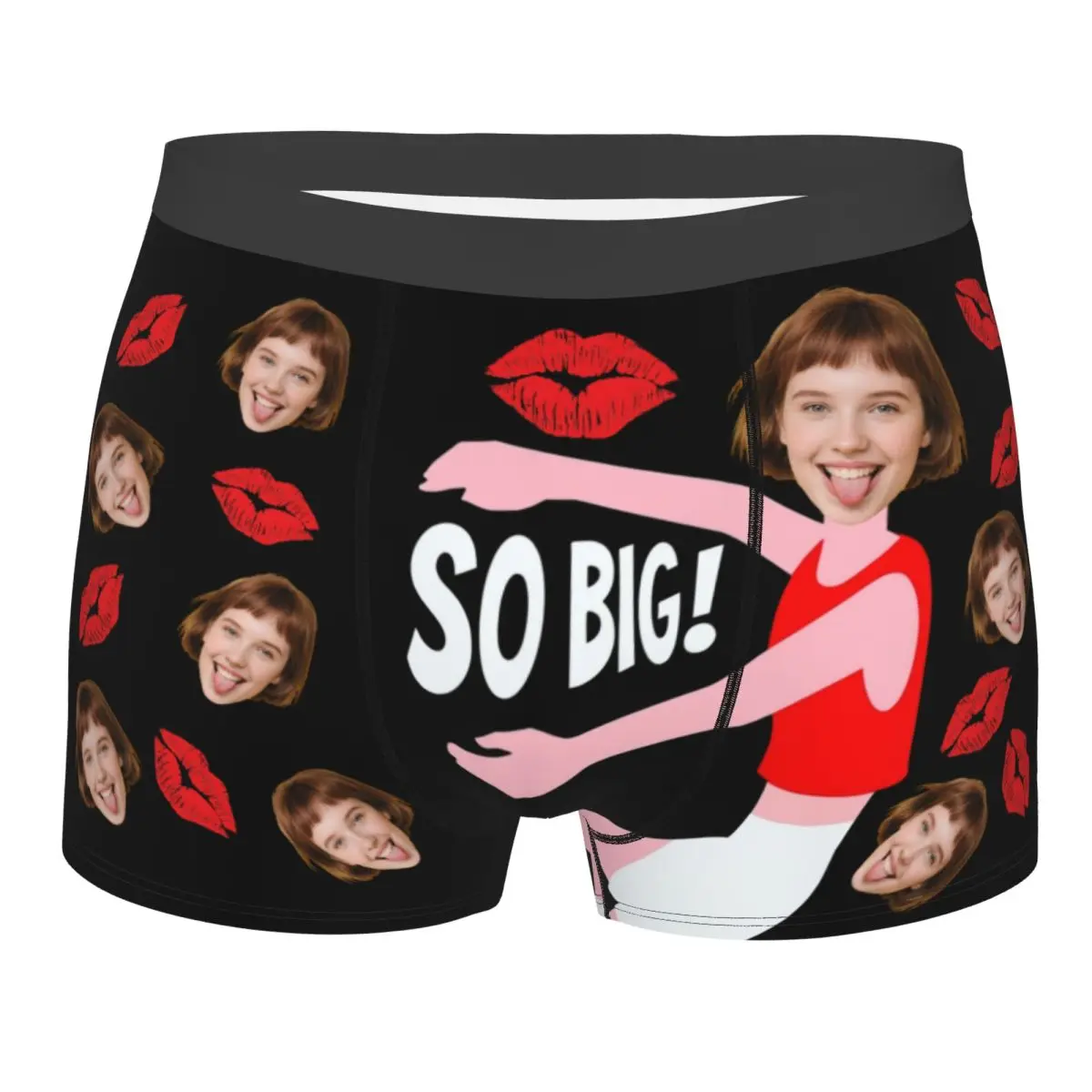 

Valentine's Day Personalized Face Photo Custom Underwear Boxer Briefs Soft Shorts Panties Underpants For Husband Boyfriend Gift