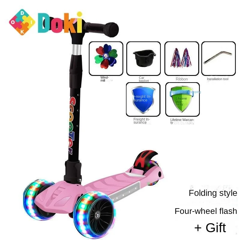 Dokitoy Kick Scooter Voor Kinderen Van 1-3-6-8 2 Kinderen Kunnen Zitten Op De Opvouwbare Achtbaan Nieuwe Hot 2023 Drop Shopping