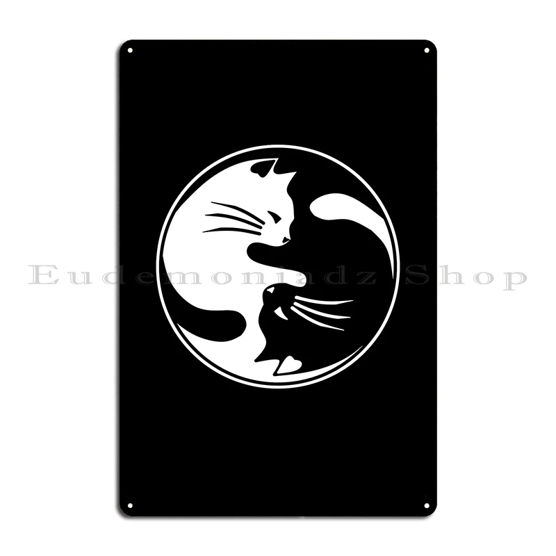 yin yang cats Metal Signs Pub Wall Decor Pub create Cinema Tin Sign Poster