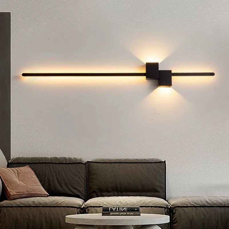 Imagem -02 - Modern Minimalista Led Interior Wall Lamp Preto e Branco Parede Decoração Iluminação do Quarto Novo