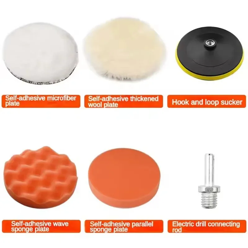 Sponge Polishing Pad 3/4/5/6/7 Inch Backing Plate Compound Buffing Pad Kit for Car Buffer Polisher Compounding Waxing Sanding