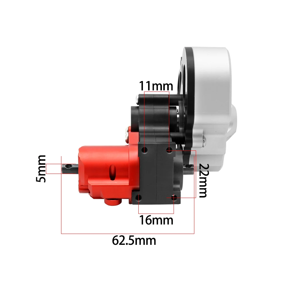 SCX10 Metal Gearbox Transmission Box with Motor Gear for 1/10 RC Rock Crawler Car SCX10 II 90046 Wraith Upgrade Parts