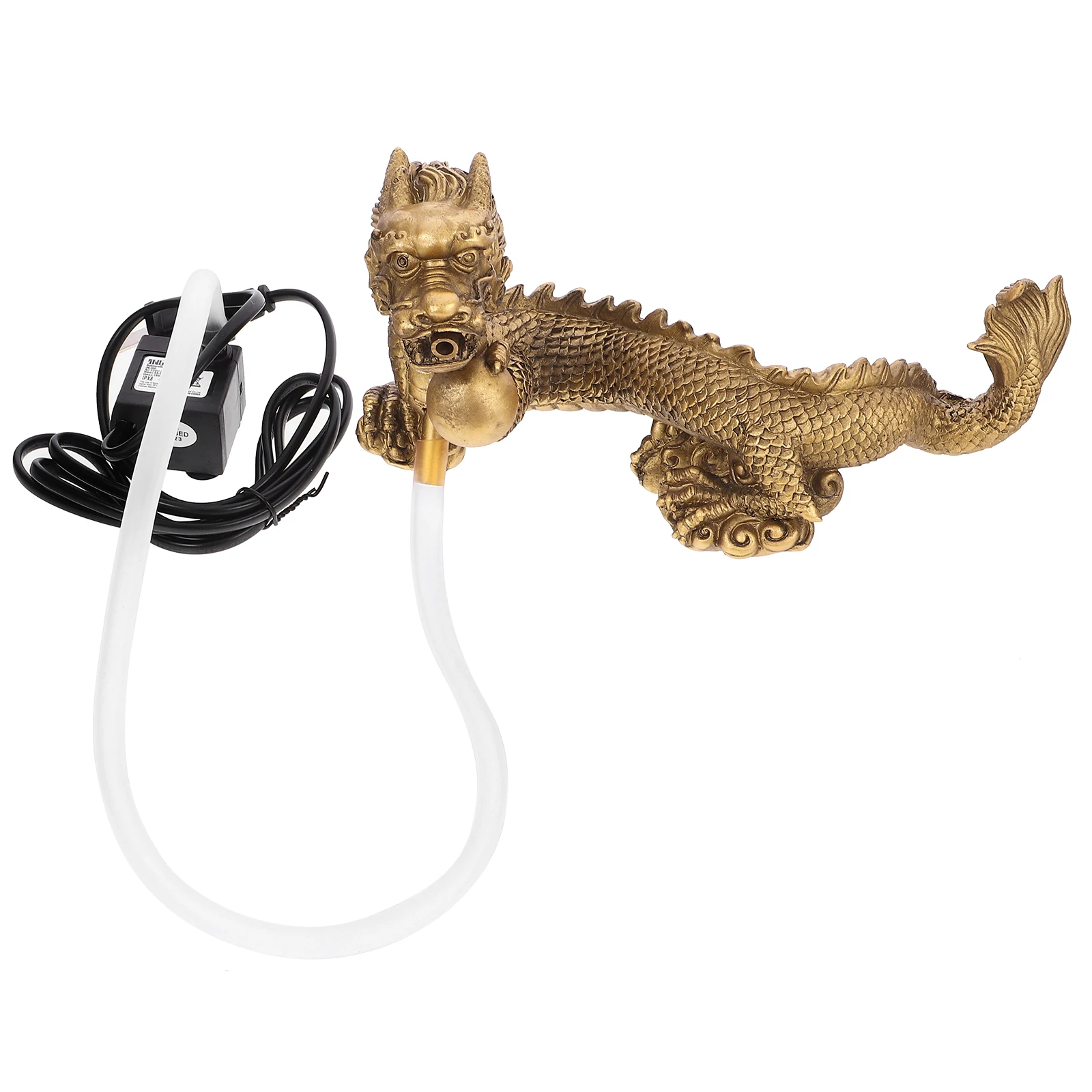 

Golden Dragon Fountain Decoration Shape Aquarium Ornament Indoor Decors Decorations Resin DIY Spitter