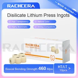 Rachcera Press Ingots Lithium Disilicate Dental Press Glass Ceramic Ingots for Ultra-thin Veneer 10Pcs/Box HT/LT/MO