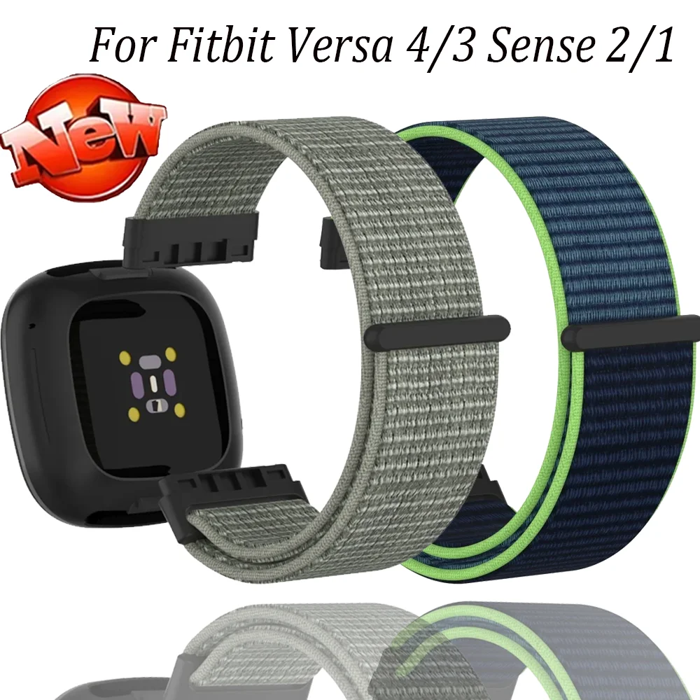 Nylon Loop Strap For Fitbit Versa 4/Versa 3 Sports Breathable Comfortable Bracelet Wristband For Fitbit Sense 2/Sense Wristband