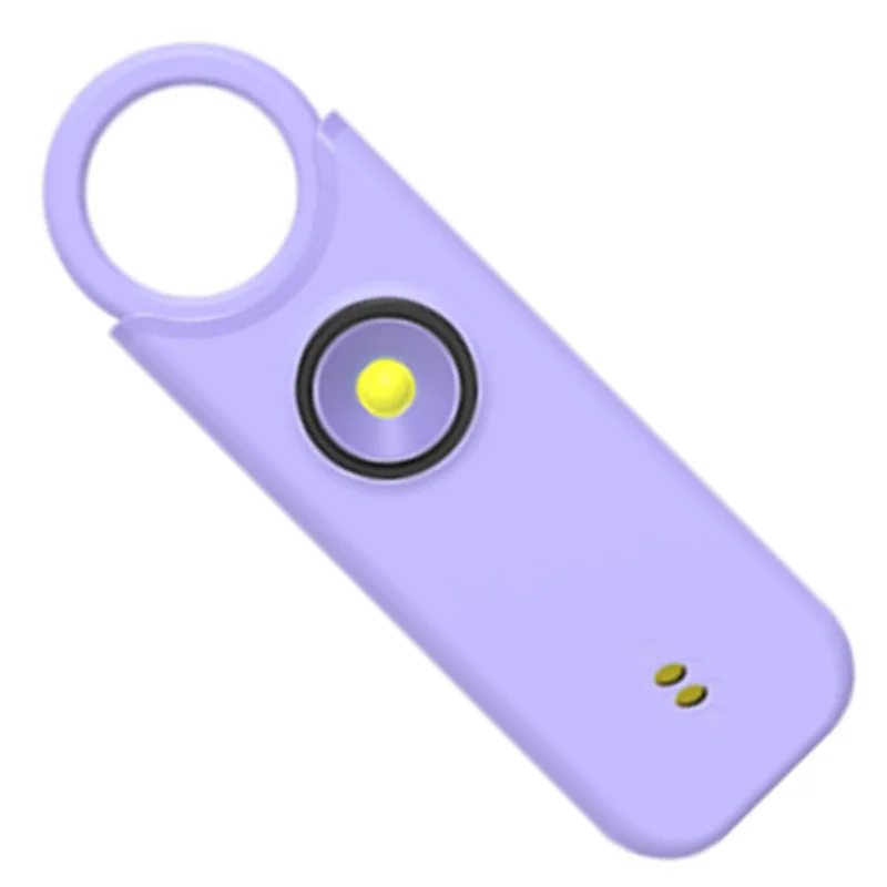 AAAEL-Keychain Self Defense Supplies Anti-Wolf Alarm 135Db Vibration Induction Alarm Charging Flash Personal Alarm Security
