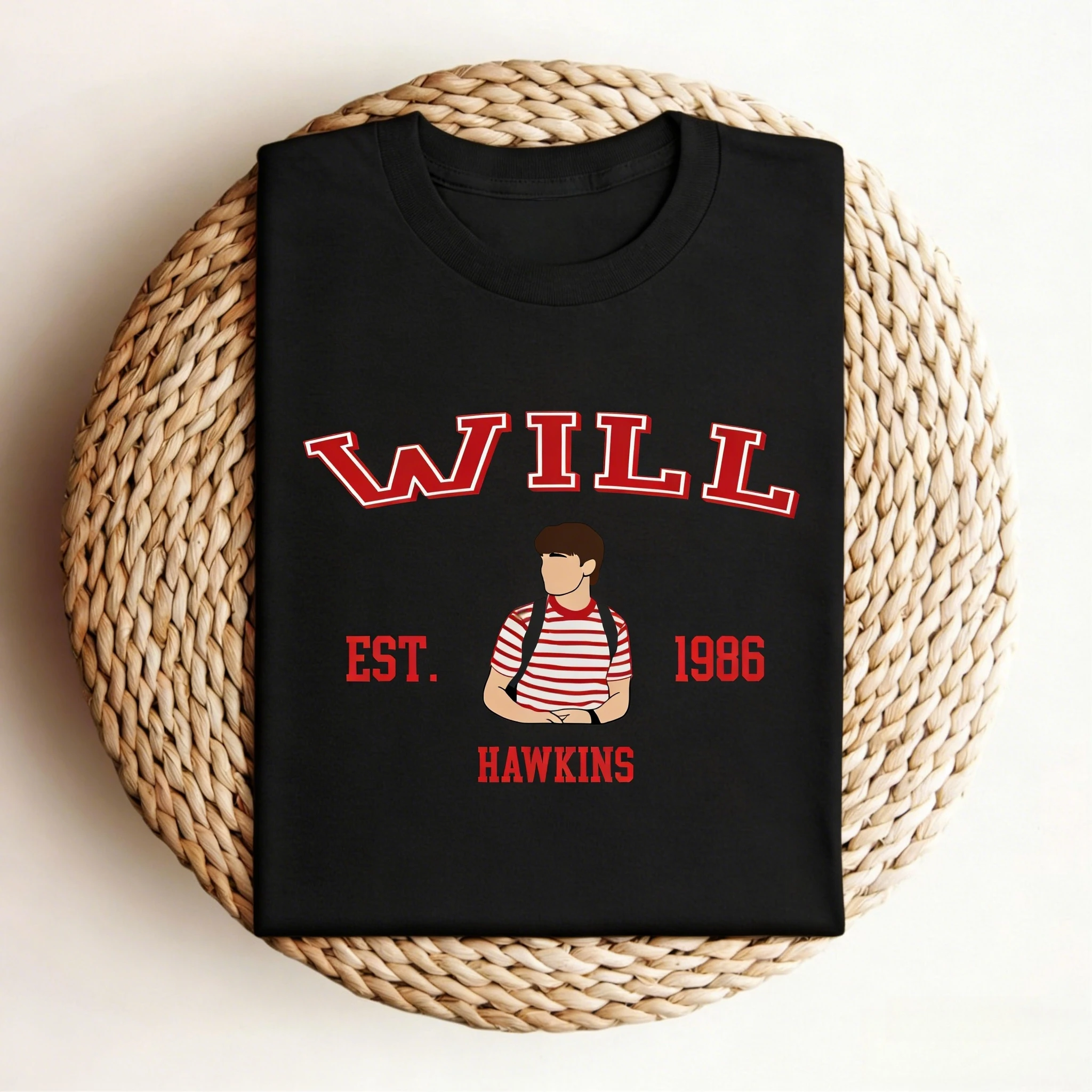 TV drama Stranger Will Byers Retro Cartoon style graphics 100%Cotton Tshirt unisex Vintage Short Sleeve Men's shirt Streetwear