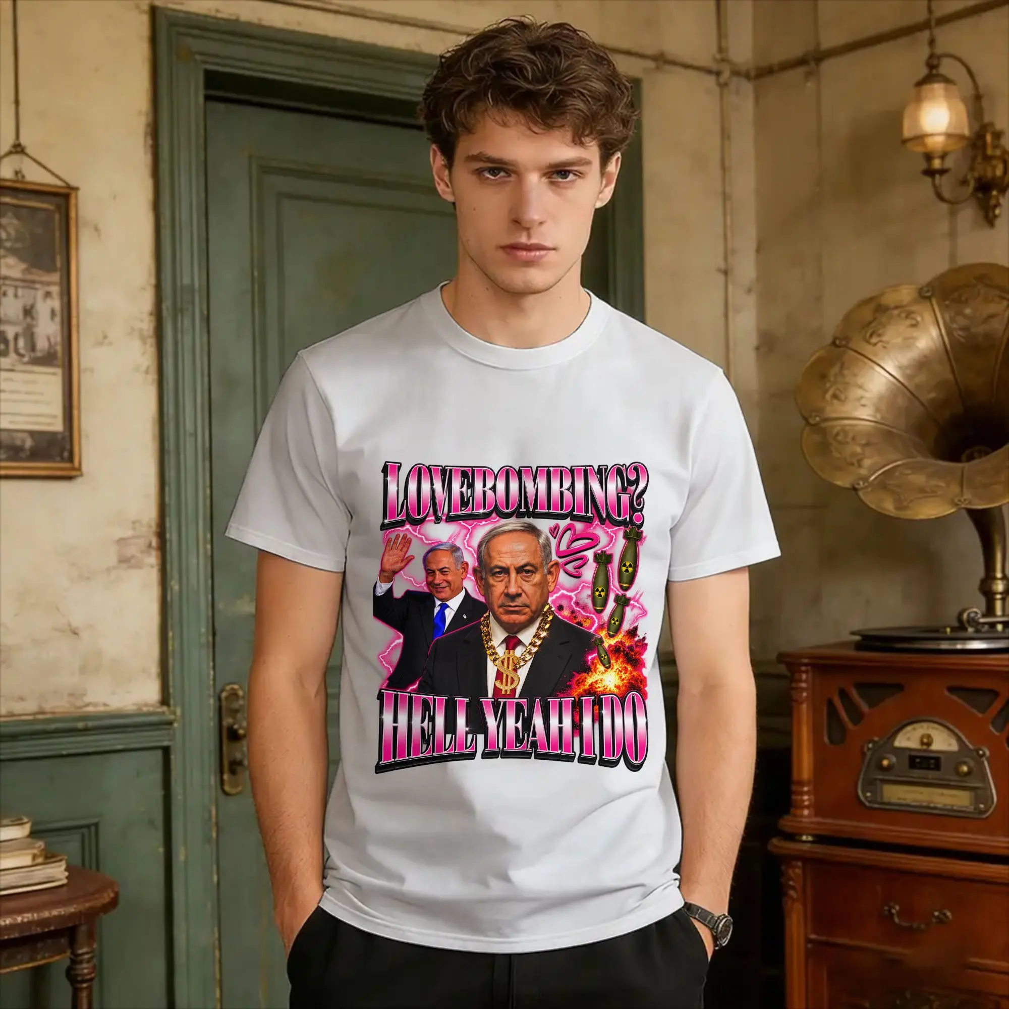 Benjamin Netanyahu  T-Shirt Summer  Hipster T-Shirts Pure Cotton O Neck 4XL 5XL 6XL Tees Short-Sleeved Y2K Basic Tshirt