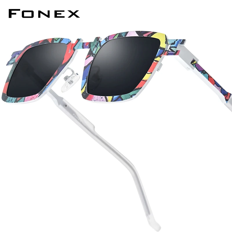 

FONEX Titanium Sunglasses For Men 2026 New in Trendy Brand Design Polarized Sun Glasses High-end Japanese Square Shades 85910T