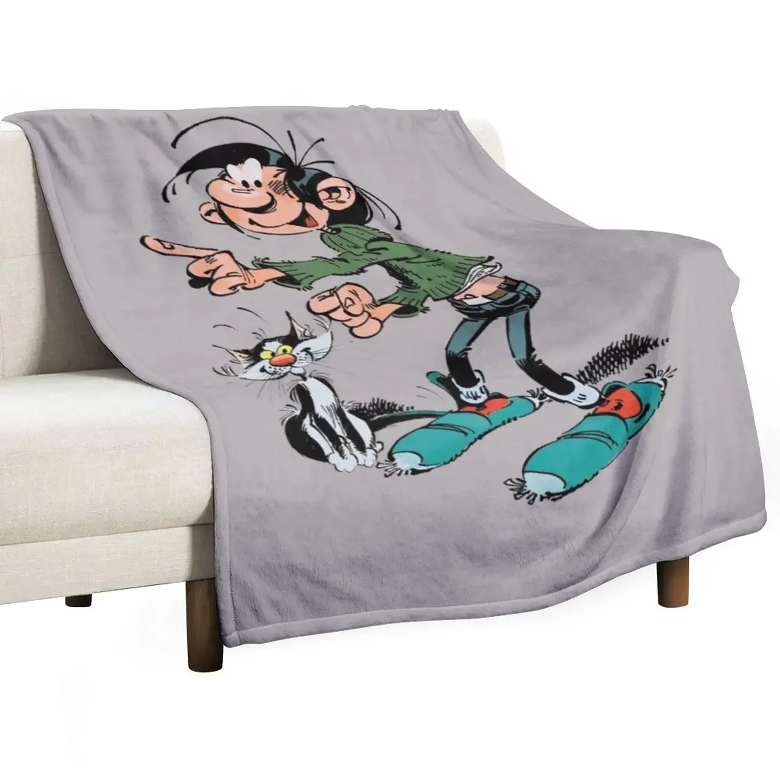 New Gaston Lagaffe Throw Blanket Shaggy Blankets Sofas Of Decoration Hairys Thermals For Travel Blankets