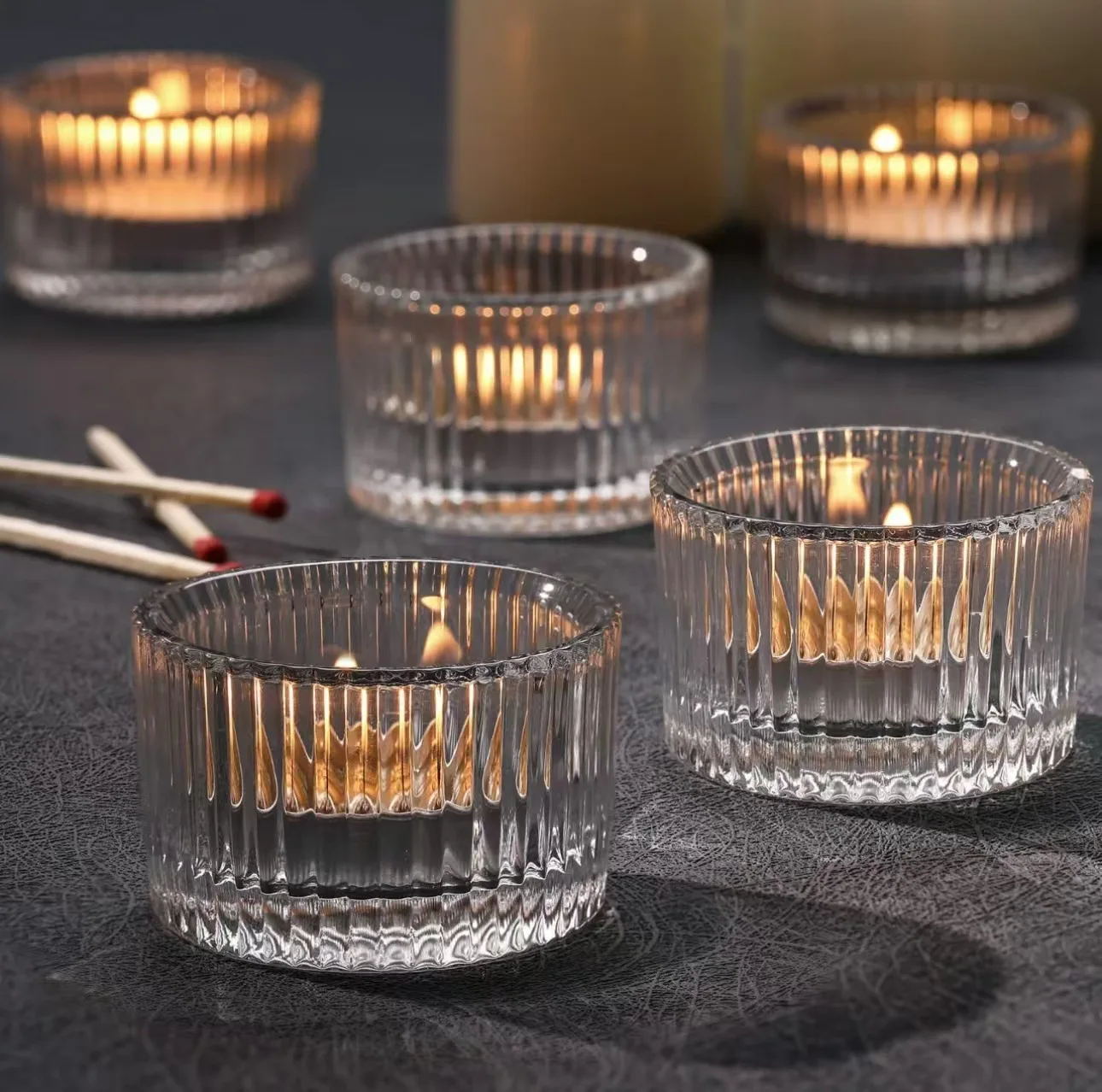 Candle Holders Home Decor Transparent Glass Candle Cup Empty Glass Candle Holder