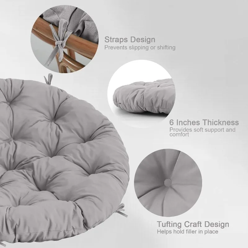 1PC PP Cotton Swing Hanging Basket Cushion Round Egg Chair Pad Replace Cushion for Indoor Outdoor Balcony Garden Rattan Armchair view 3