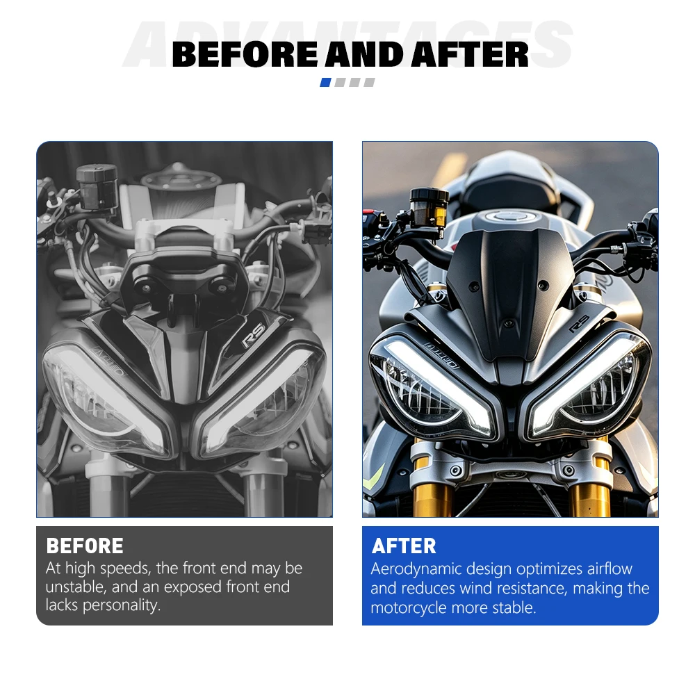 Motorcycle Small Windscreen Fly Screen For Speed Triple 1200 RS 2021- 1200 RX 2025- Front Windshield Wind Deflector Accessories
