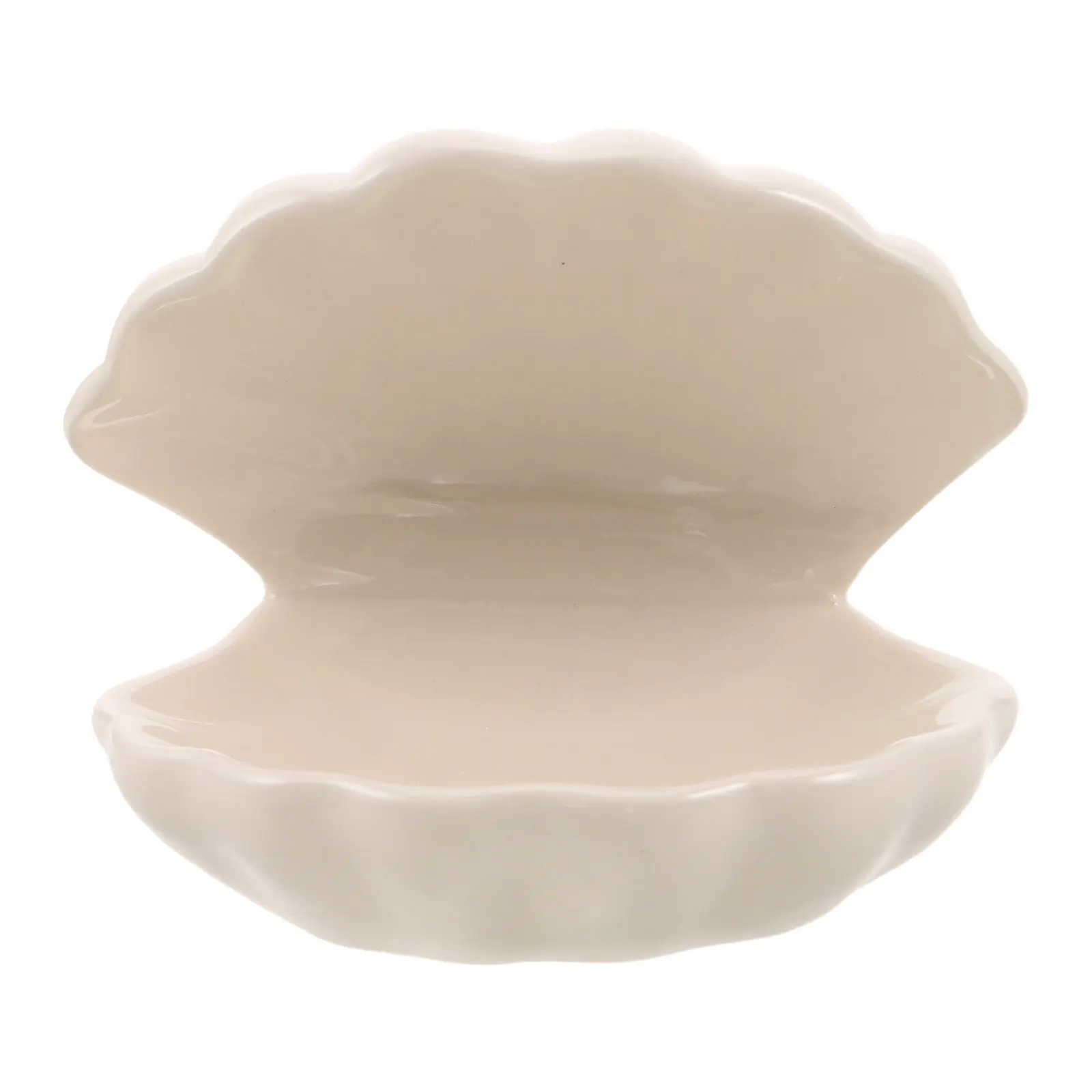 

Shell Jewelry Dish Tray Ceramic Clamshell Trinket Holder for Rings Earrings Necklace Vanity Bathroom Bedroom Dresser Organizer