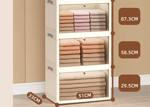 Folding Storage Box Plastic Clothes Organizer Toys Books Trunk Car Wardrobe Cabinet Organizer Home Large Foldable Organizing Bin - Image 19