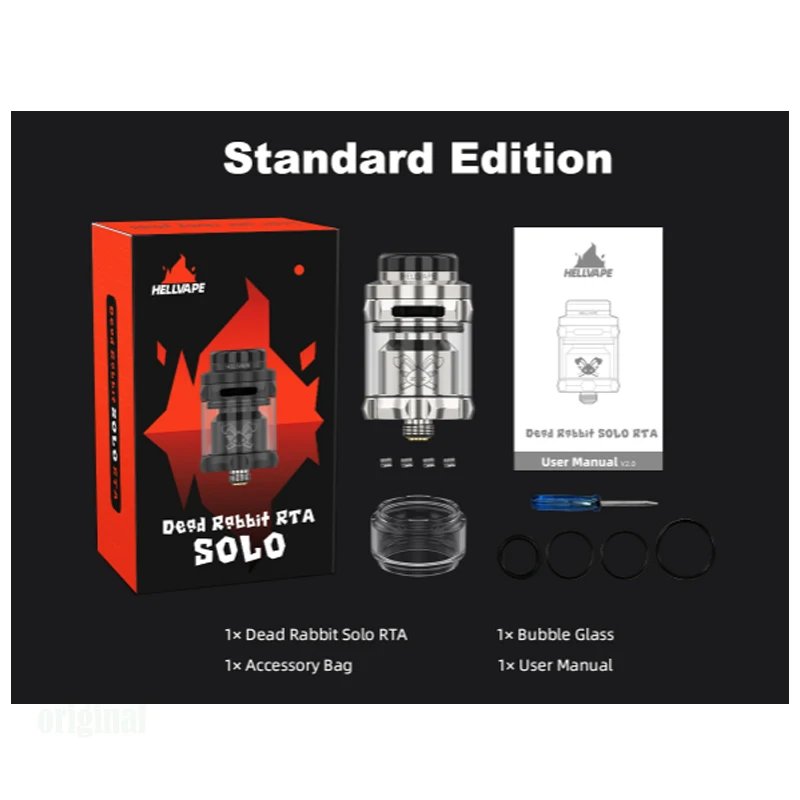 Nuovo hellpape Dead Rabbit Solo RTA Tank 24mm 2/4ml Postless Deck Single Coil atomizzatore di sigarette elettroniche fai da te VS Zeus RTA