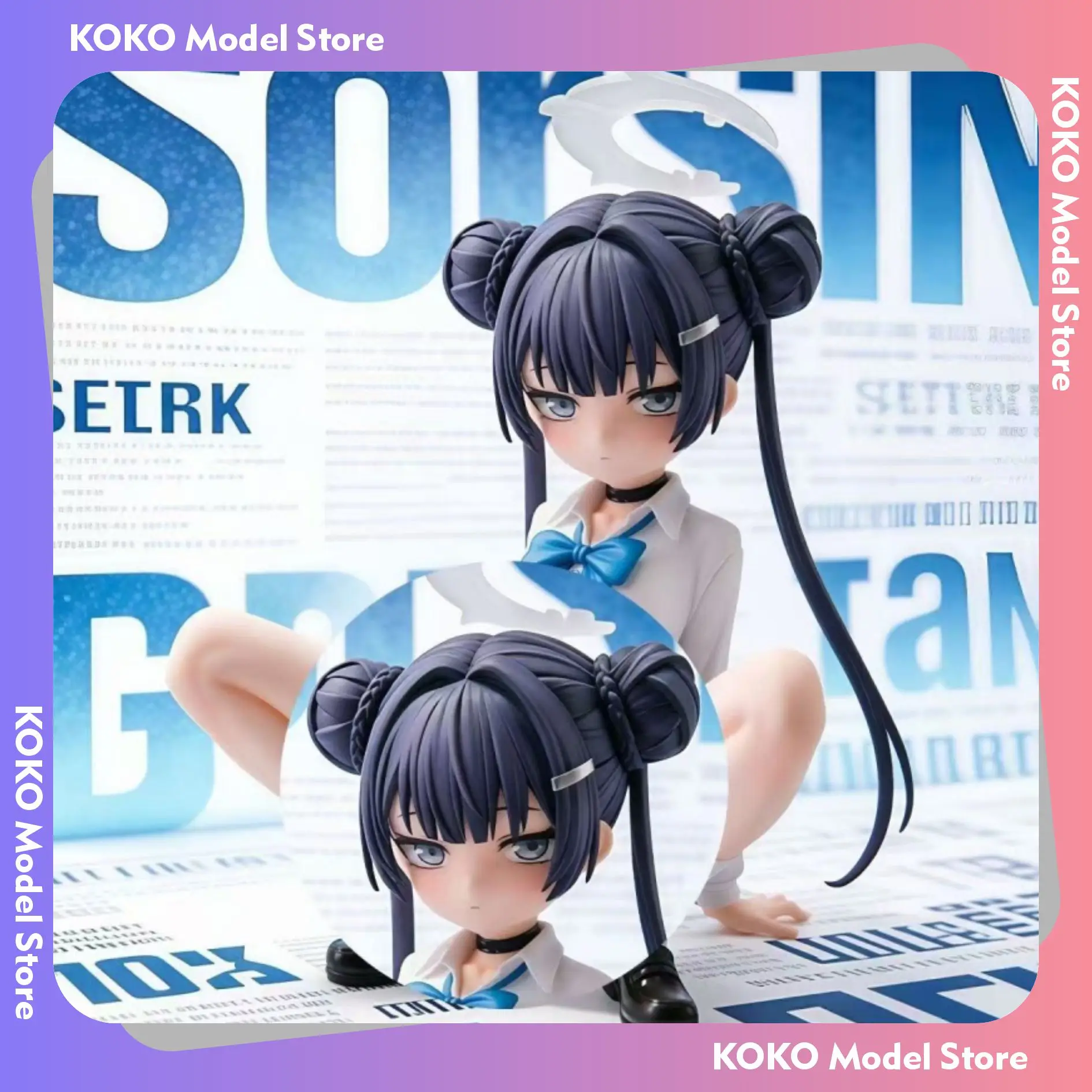 Blue Archive Saki Longhua Concubine JK 2D Beautiful Girl PVC Figure GK Model Desktop Ornament Anime Statue Collection Toy Gift