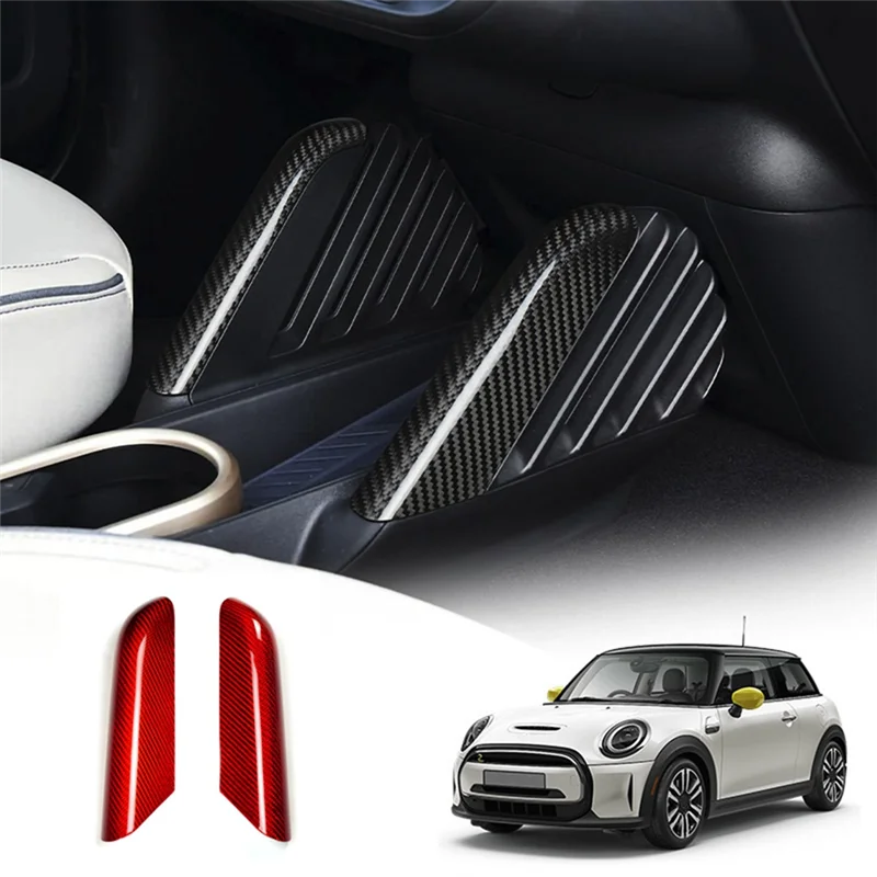 

AR-Для MINI Cooper S SE J01 2024-25 Настоящее углеродное волокно для салона автомобиля, консоль управления, нижняя часть, две боковые крышки, отделка рамы, красная