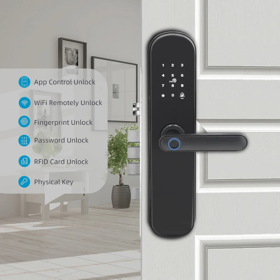 High Security TTlock App Smart Locks with Safety Mortise 6068  Smart Home Biometric Fingerprint Lock