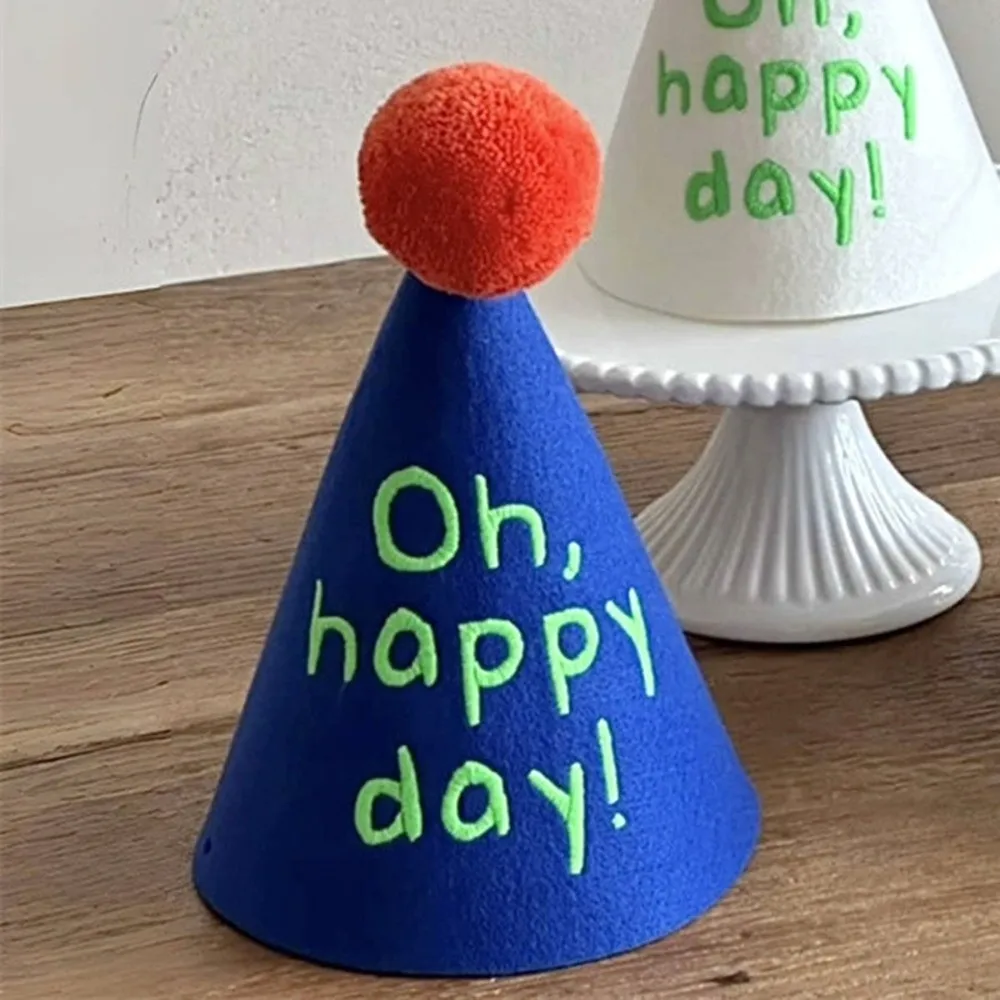 Funny Hand-Drawn Birthday Hat Non-Woven Fabric Sweet Graffiti Birthday Hat Princess Birthday Hat Birthday Celebration