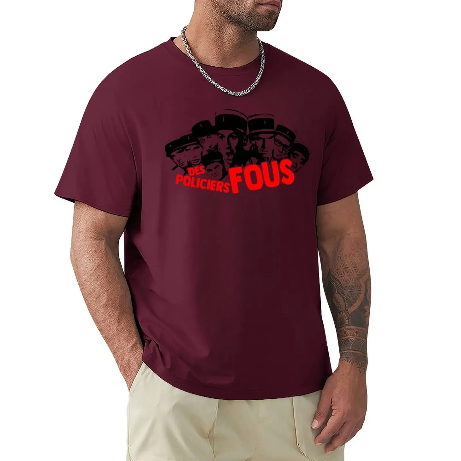 Vintage Retro T-Shirt plus sizes for boys mens t shirt graphic Mens Louis De Funès Funes Crazy Cops Des Policers Fous oversized