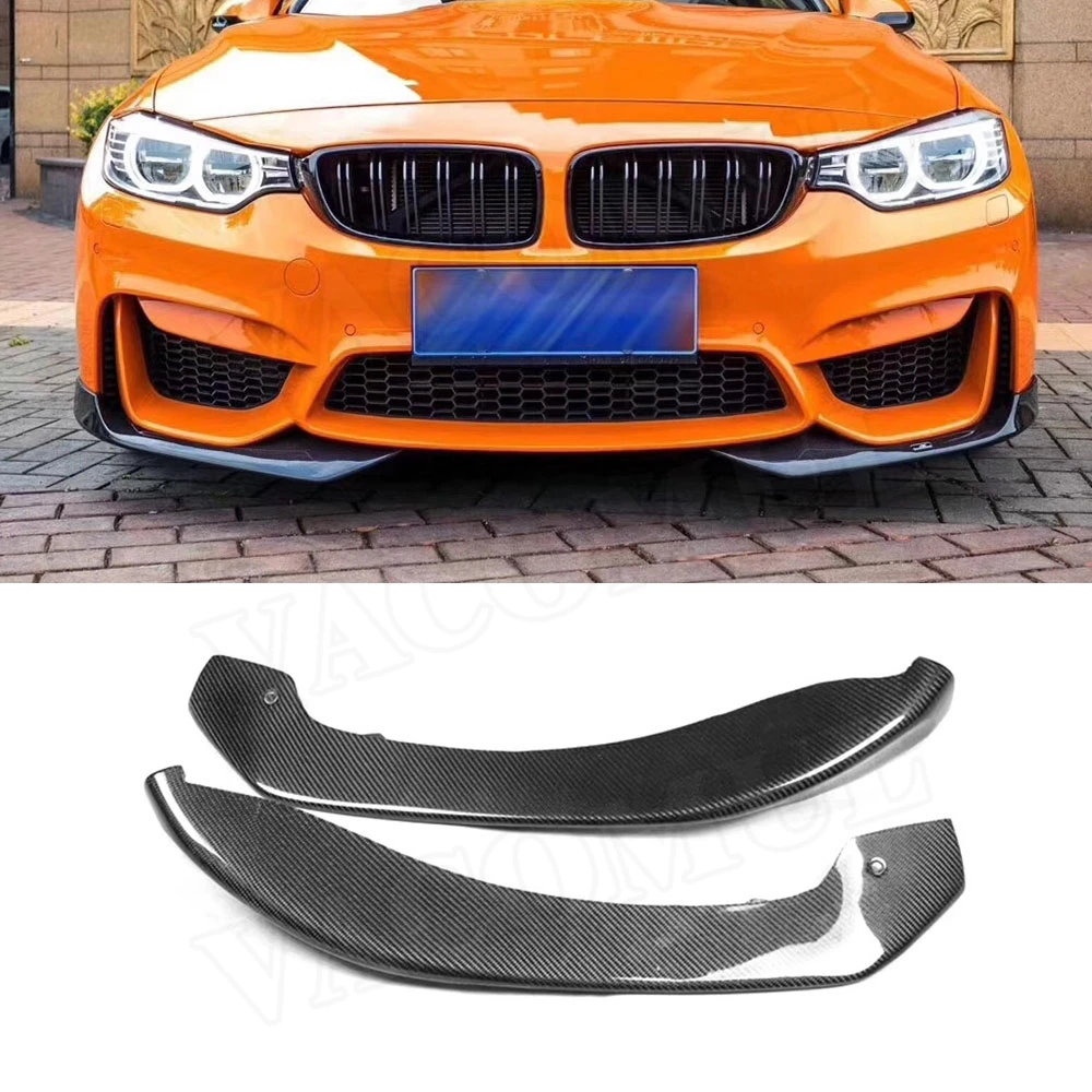 

Carbon Fiber Front Lip Splitters Canards Flaps Aprons for BMW 3 Series F80 M3 4 Series F82 F83 M4 Spoiler 2014-2017