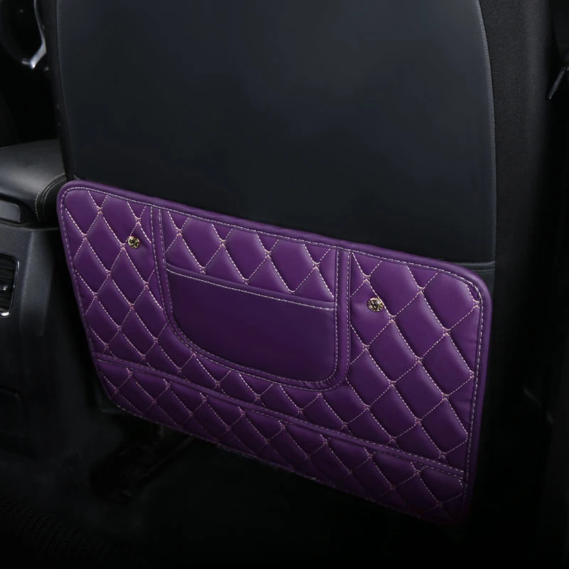 Four season PU leather, car anti kick pad, seat back protection cover, half size car back storage space, interior accessories