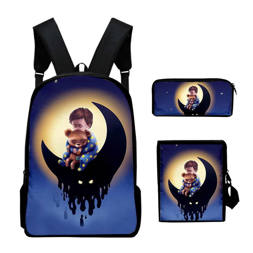 

Classic Novelty Among the Sleep 3D Print 3pcs/Set pupil School Bags Laptop Daypack Backpack Inclined shoulder bag Pencil Case
