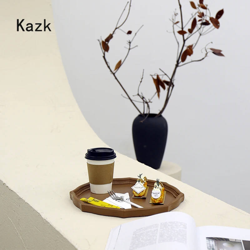 Simple Wood Tray Nordic Creativity Octagon Living Room Coffee Table Tray Tea Cup Cake Stand Trays Decorative Home Decoration