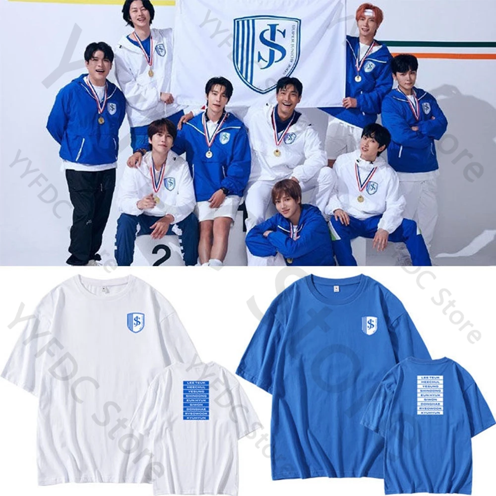 Super Junior Same T Shirt Kpop Fashion Men Women Summer Cotton Short Sleeve Tee Tops Korean Popular SuperJunior Fans T-shirt