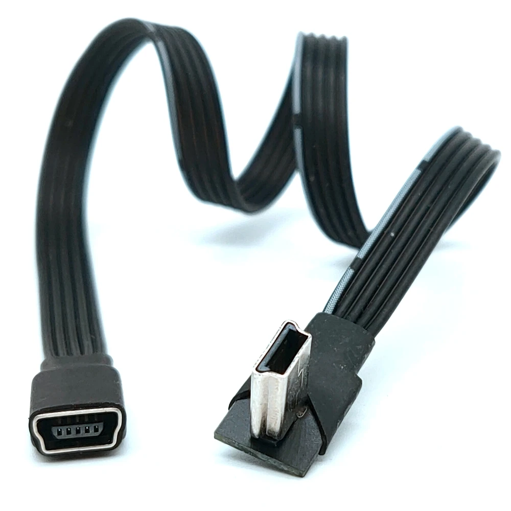 GPS Mini USB 5P UP/DO/LE/RI 90D angled up straight male to mini usb 5p Female extension cable 5CM-100CM