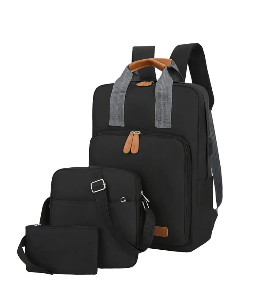 

Backpack three-piece commuter bag popular computer backpack middle school student schoolbag