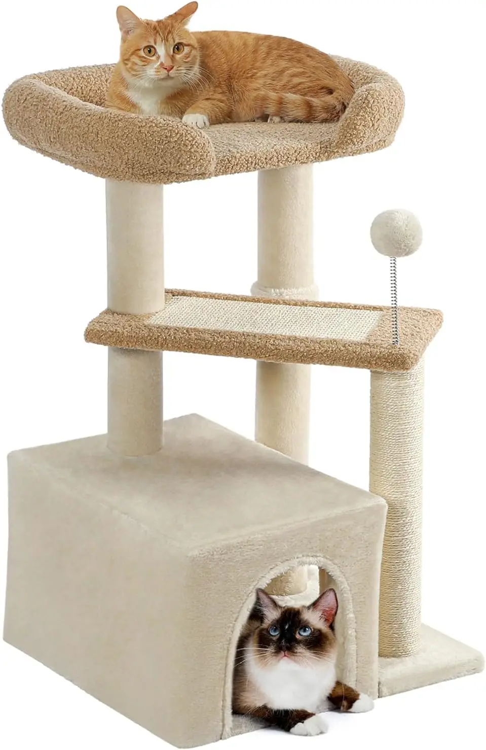 

Made4Pets Cat Tree, серая многоуровневая альпинистская башня с когтеточками и подушечкой для домашних кошек