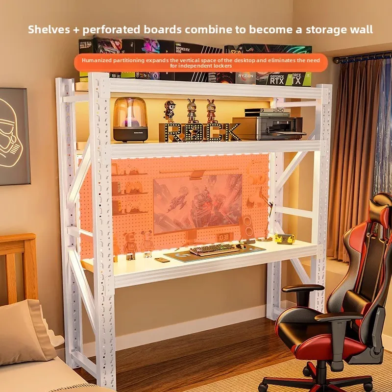 Minimalist Bedroom Storage Rack Furniture Gaming Table DIY Multi-Layer Desktop Computer Desk Home Office Gaming Organizer