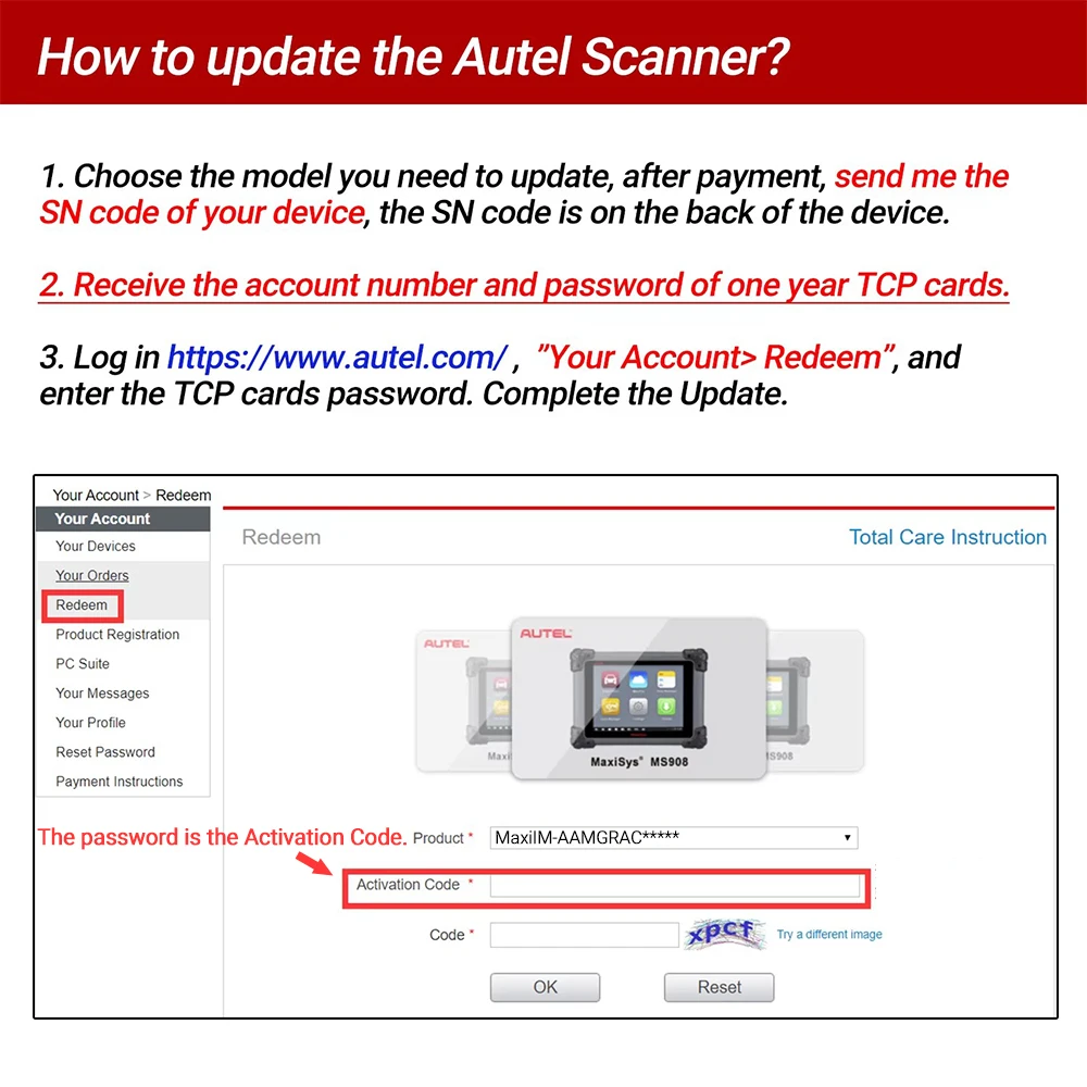 خدمة تحديث Autel لمدة عام لـ MK900-BT، MK900-TS، MP900-BT، MP900-TS، MX900 وMP900 اشتراك تحديث لمدة عام واحد