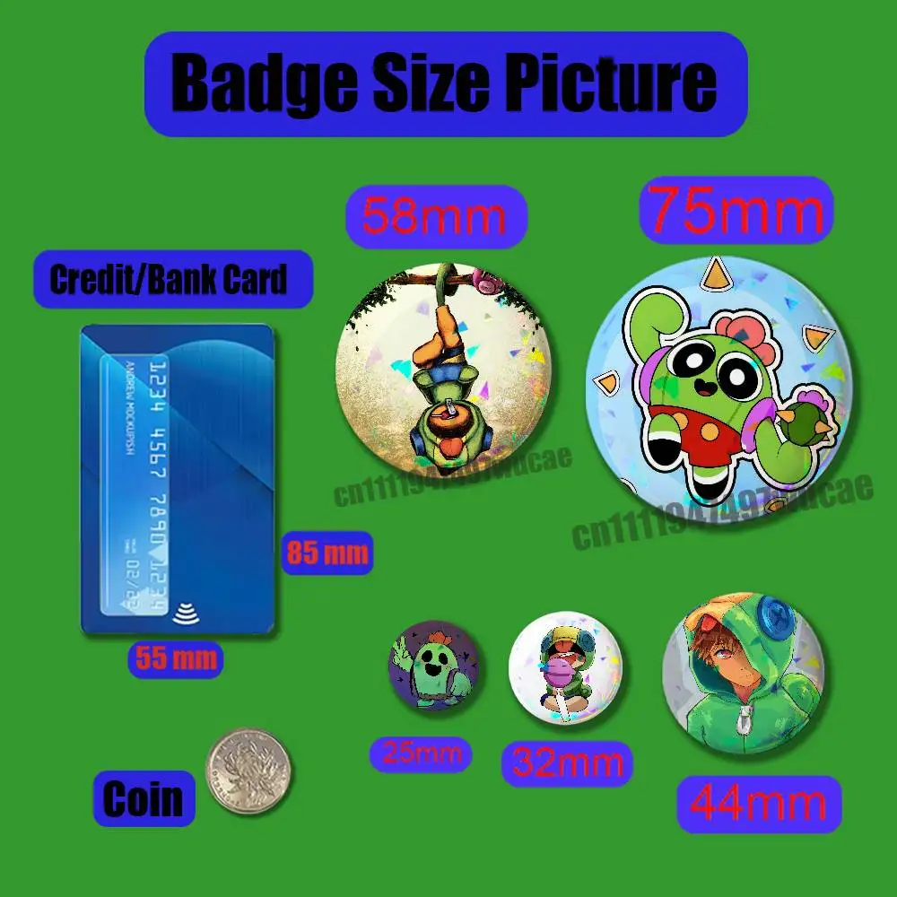 For Game B-Buzz S-Stars L-Leons S-Spike Badge Cover Custom Pin Insignia Emblem Round 32mm Button Hats Laser Film