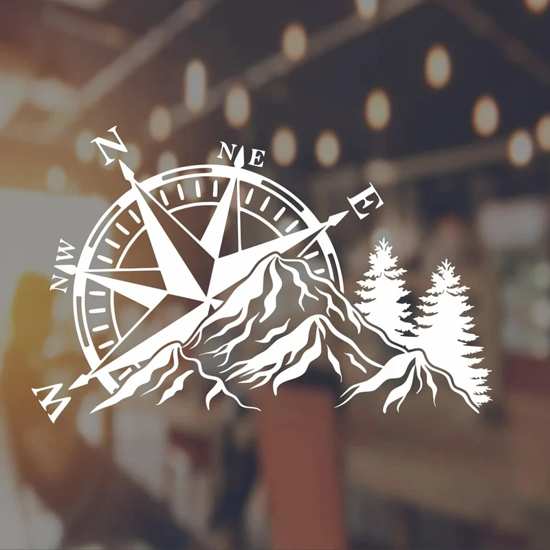 Compass Rose Mountain Vinyl Decal Sticker Wall Bumper Decal vinyl sticker murals  4D61