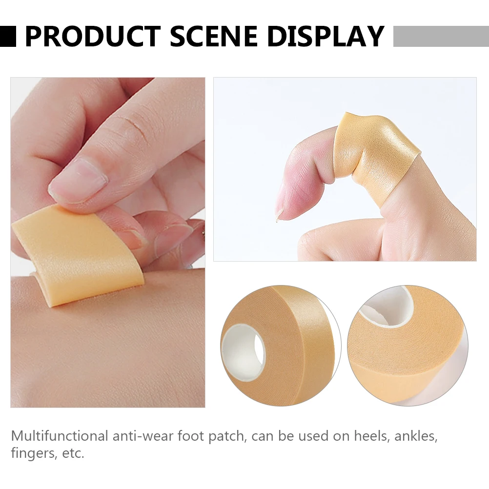 

1 Set 4 Rolls Khaki Heel Protectors Blister Prevention Foot Patches Wear-Resistant Elastic Adhesive Pads For Toes Ankles High