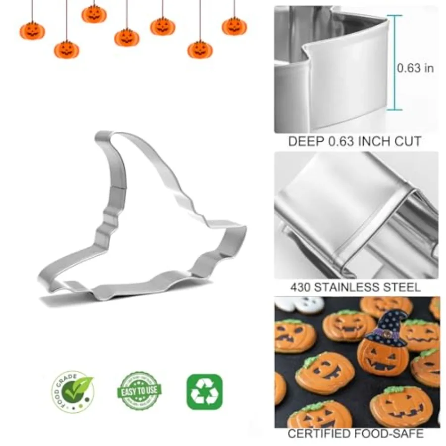 هالوين كوكي القواطع مجموعة 10 قطعة شبح الخفافيش اليقطين قبعة الساحرة القط الجمجمة العنكبوت شبكة التابوت شواهد القبور الأشكال المقاوم للصدأ St