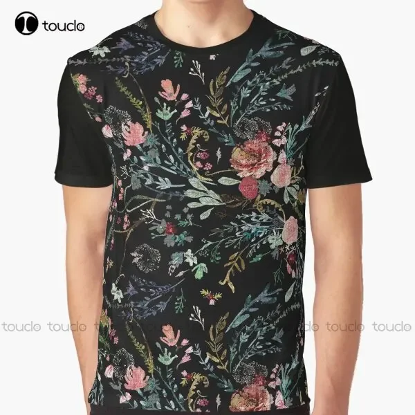 

Футболка с цветочным рисунком Midnight на заказ для взрослых и подростков, унисекс, футболки с цифровой печатью, подарок на заказ, уличная одежда Xxs-5Xl